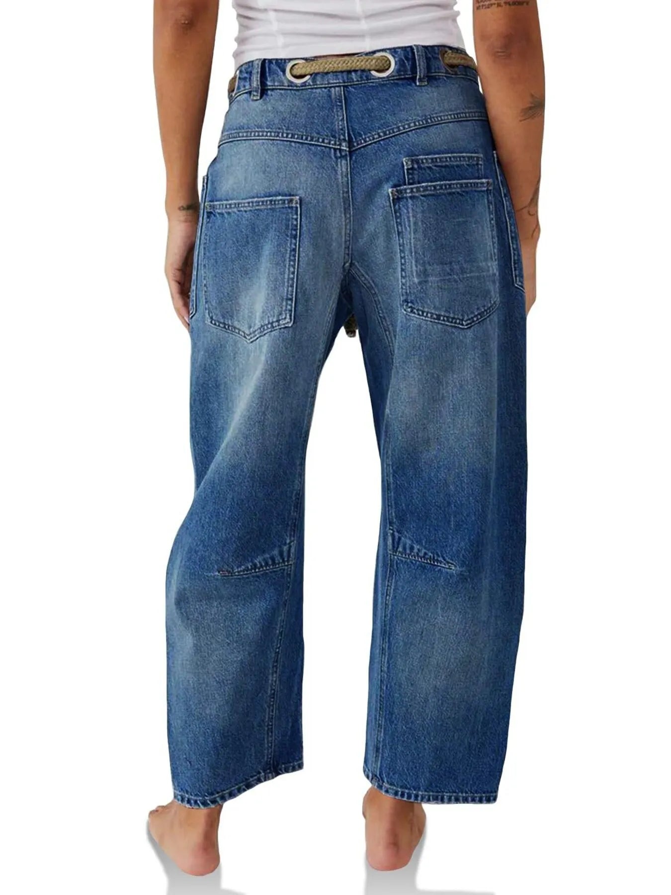 Washed Wide Leg Jeans 