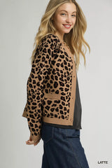 Umgee Leopard Print Button-Down Cardigan 