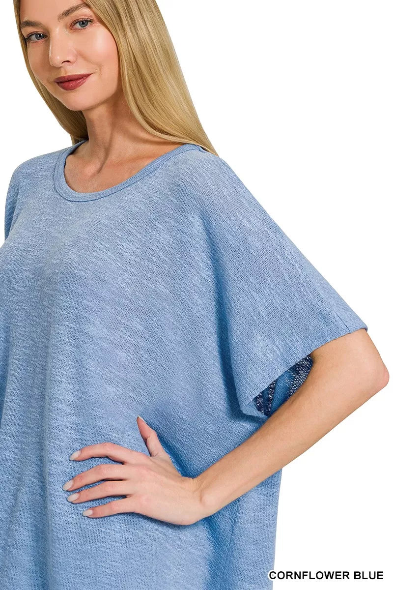 Zenana Oversized Slub Hacci Top 
