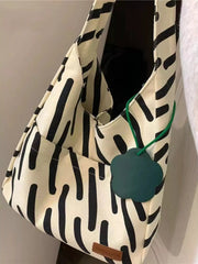 Striped Pattern Casual Handbag 