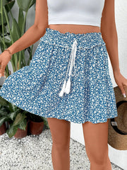 Tassel Floral Mini Skirt 