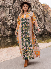 Plus Size Tie Neck Maxi Dress 