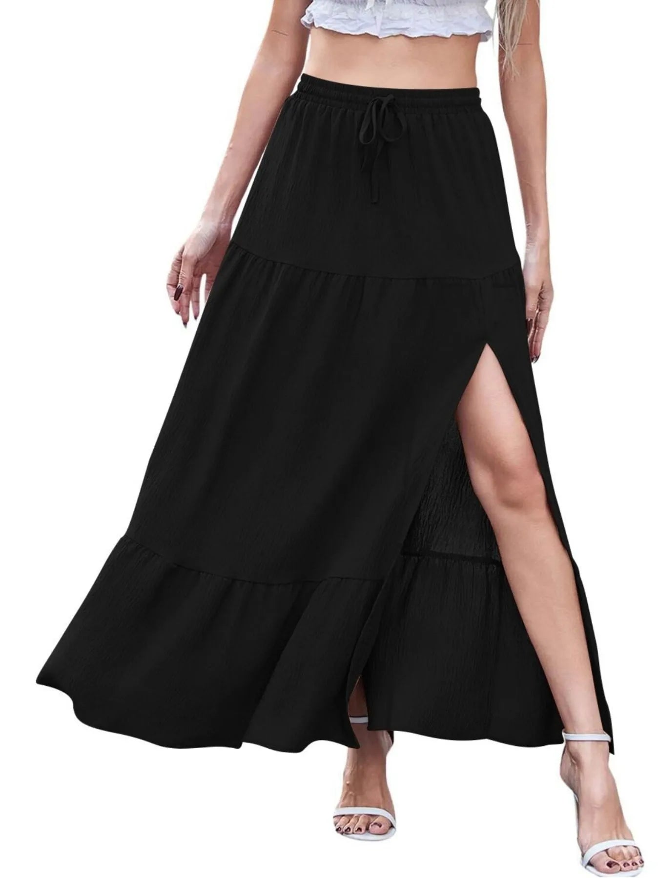 Full Size Slit Maxi Skirt Plus Size 