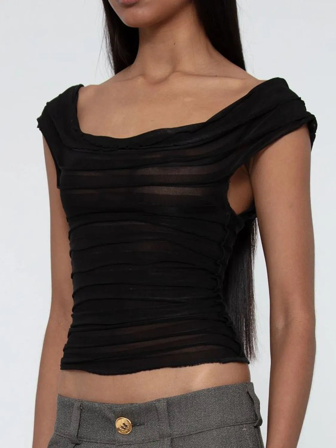 Ruched Solid Tank 