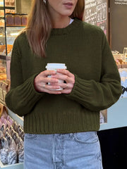 Ribbed Round Neck Sweater 