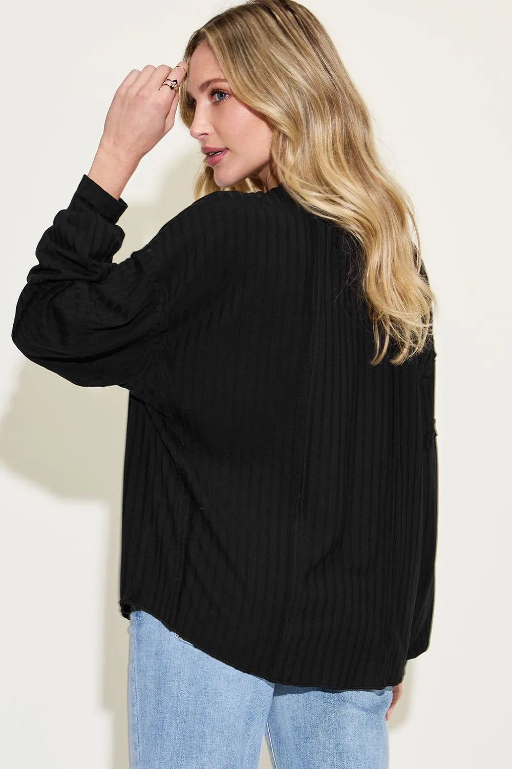 Basic Bae Full Size Ribbed Round Neck Long Sleeve T-Shirt 