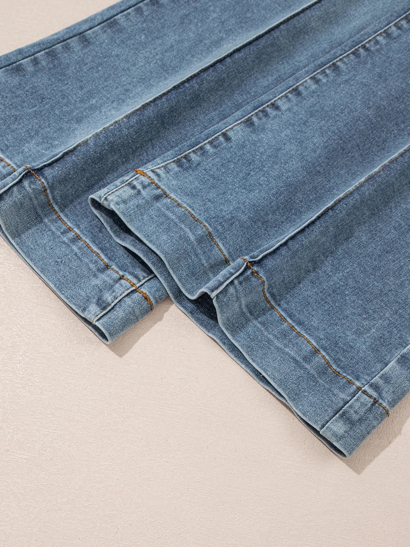 High-Waisted Flare Jeans with Seam Detail 