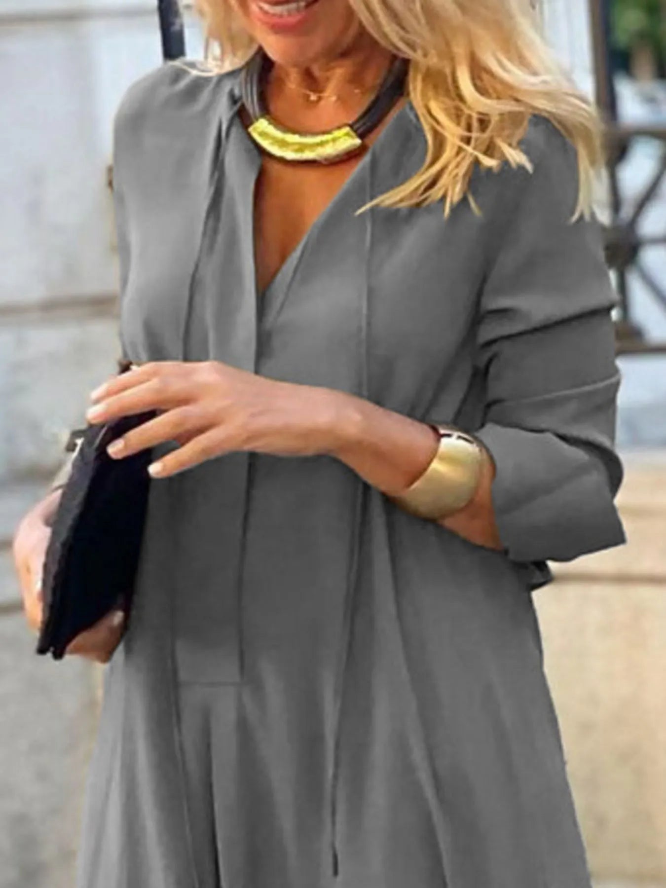 Full Size Solid Color Maxi Shirt Dress Plus Size 