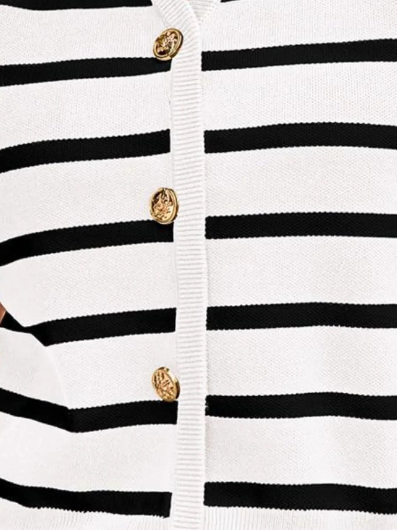 Striped Button-Front Sweater Vest 