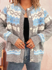 Ribbed Button Down Knit Cardigan 