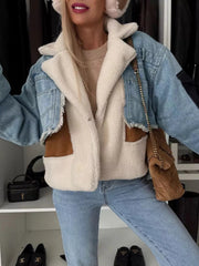 Raw Hem Sherpa Lined Denim Jacket 