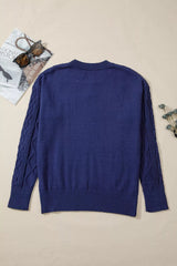 Classic Texture Knit Long Sleeve Sweater 