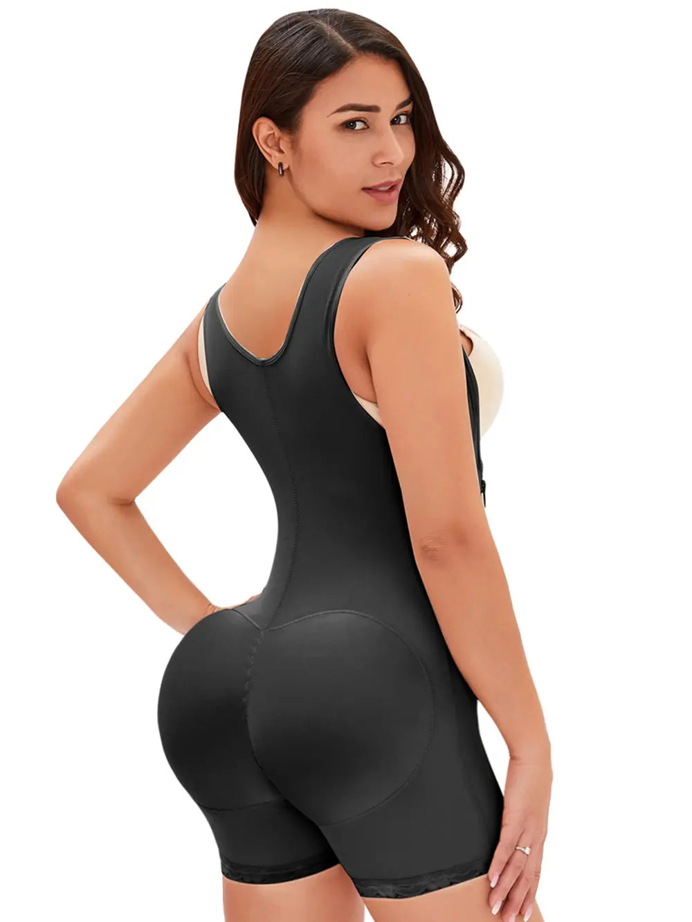 Full Size Side Zip Up Wide Strap Shapewear 