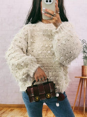 Chunky Round Neck Long Sleeve Sweater 