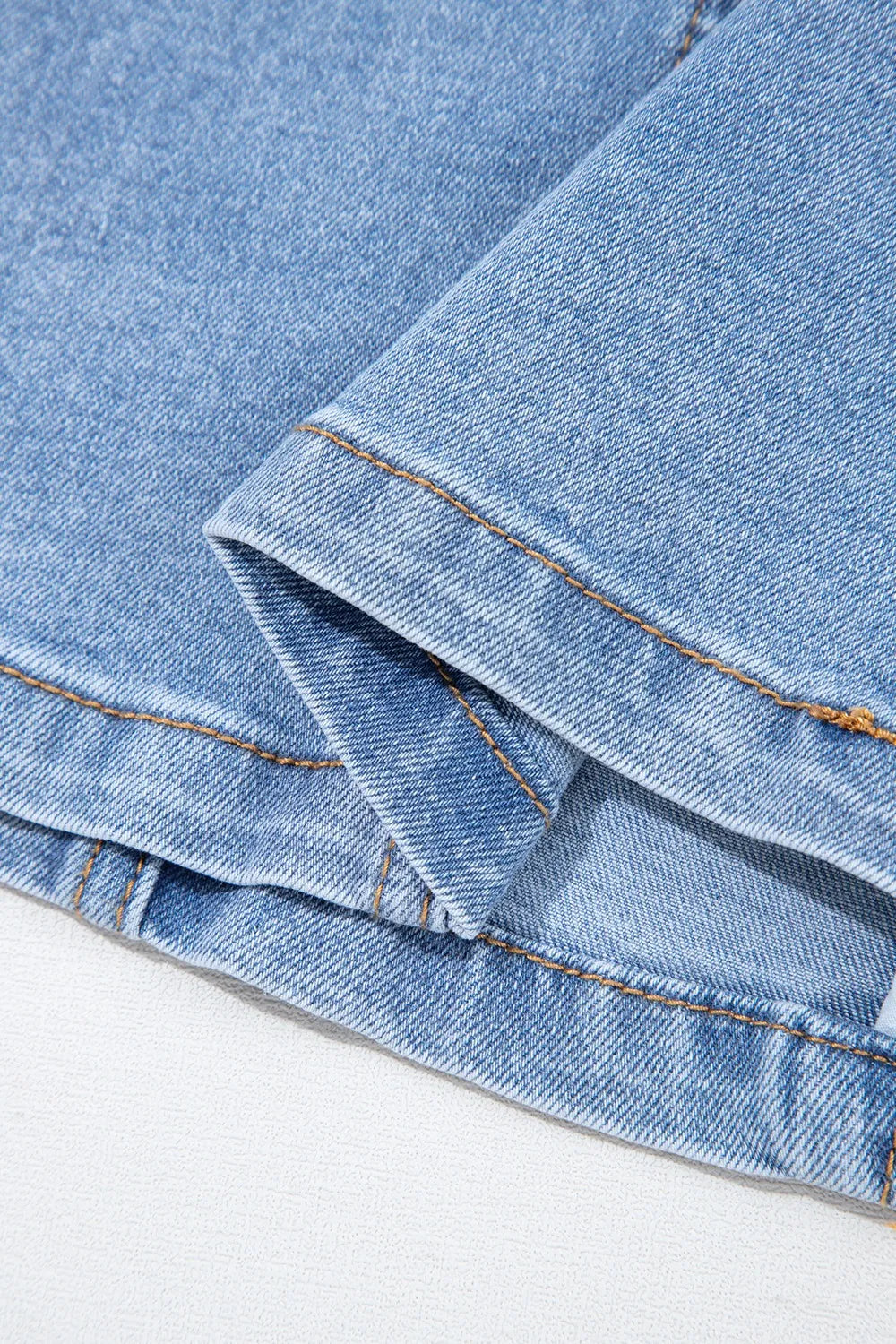 Square Neck Wide Strap Denim Dress 