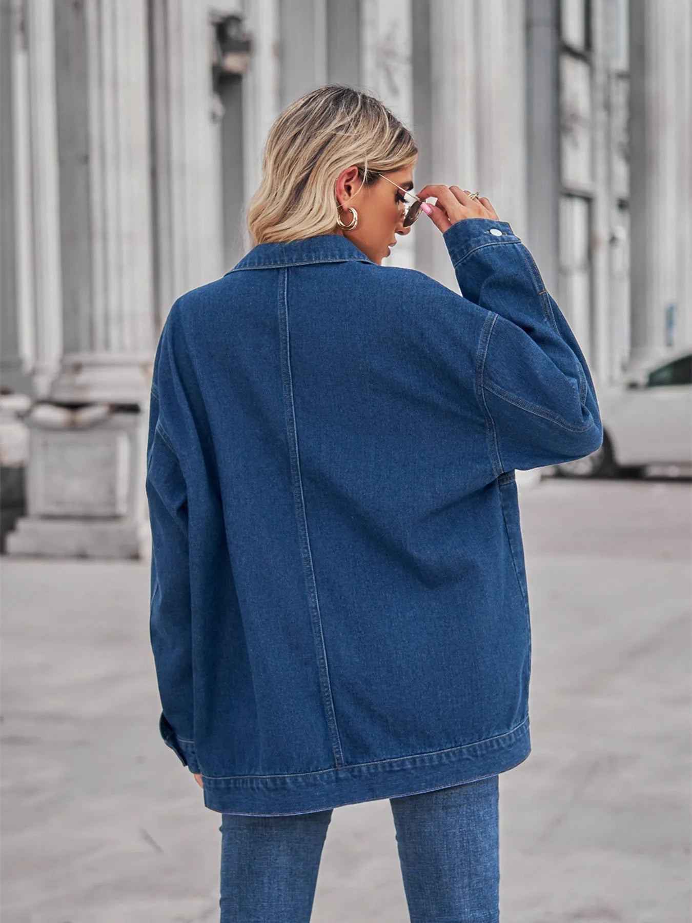 Button Up Long Sleeve Denim Jacket 