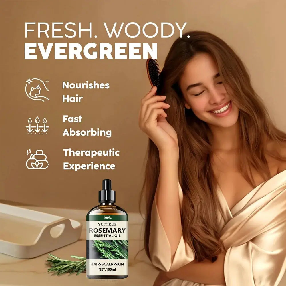 100% Pure Rosemary Essential Oil for Hair, Scalp & Skin