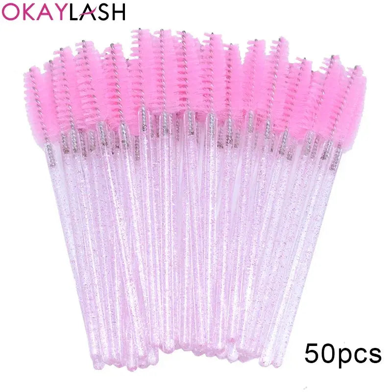 100pcs For Eyelash Extension Makeup Disposable Eyelash Brushes Spoolies Micro Lash Mascara Wands Combs Wholesale dylinoshop