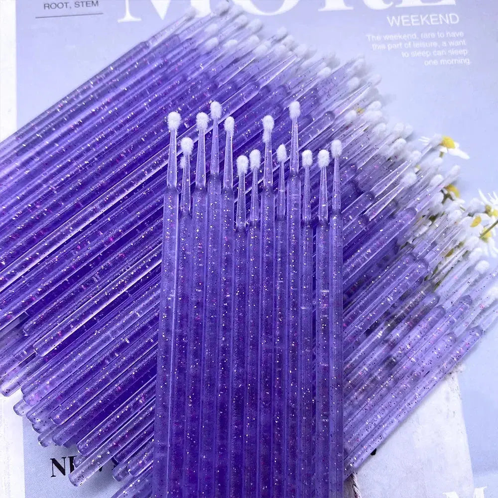 100pcs Micro Brush Crystal Lash Removing Swab Microbrush Mascara Wands Applicator Eyelash Extension Makeup Brushes Tools dylinoshop