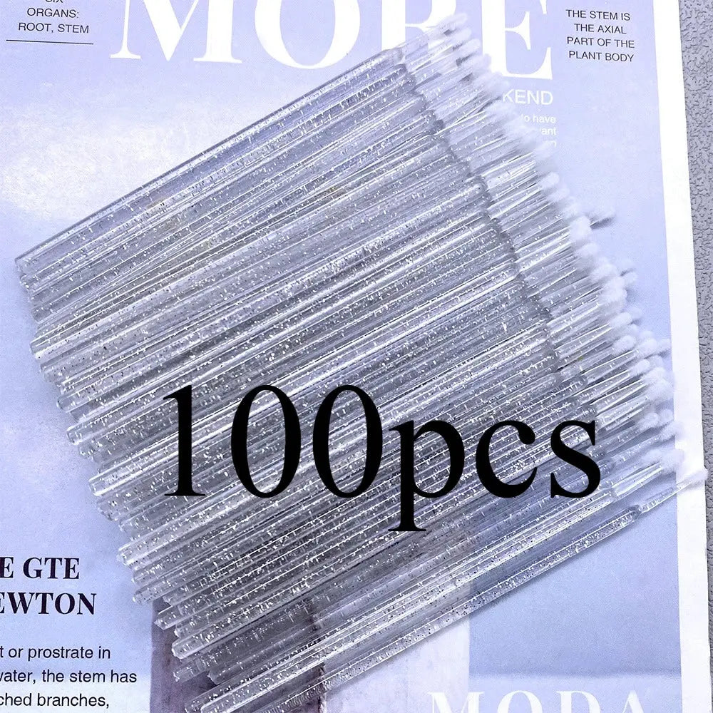 100pcs Micro Brush Crystal Lash Removing Swab Microbrush Mascara Wands Applicator Eyelash Extension Makeup Brushes Tools dylinoshop