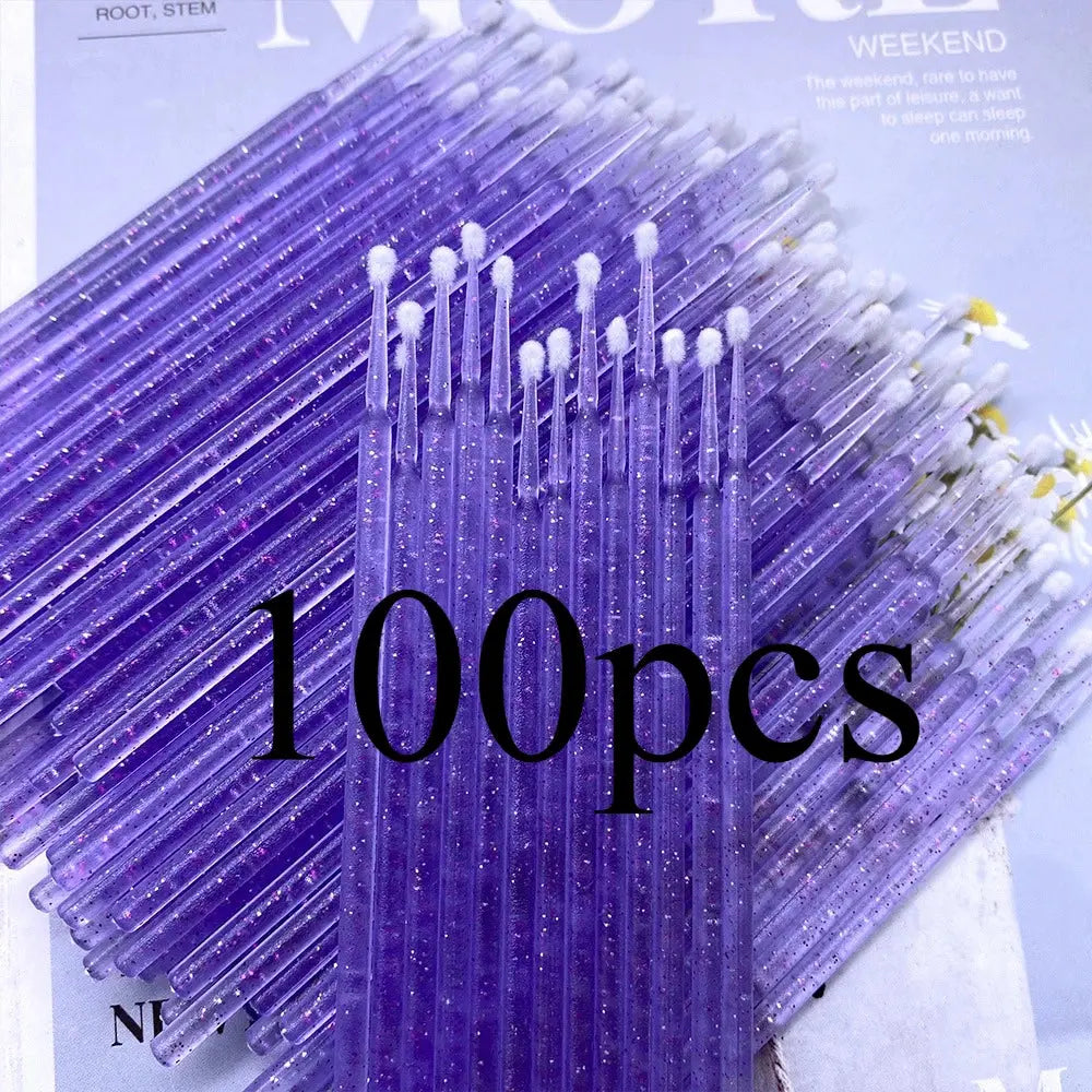 100pcs Micro Brush Crystal Lash Removing Swab Microbrush Mascara Wands Applicator Eyelash Extension Makeup Brushes Tools dylinoshop