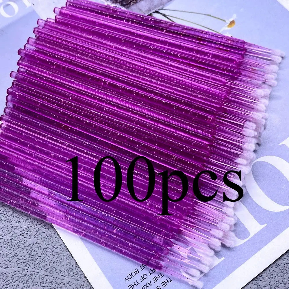 100pcs Micro Brush Crystal Lash Removing Swab Microbrush Mascara Wands Applicator Eyelash Extension Makeup Brushes Tools dylinoshop