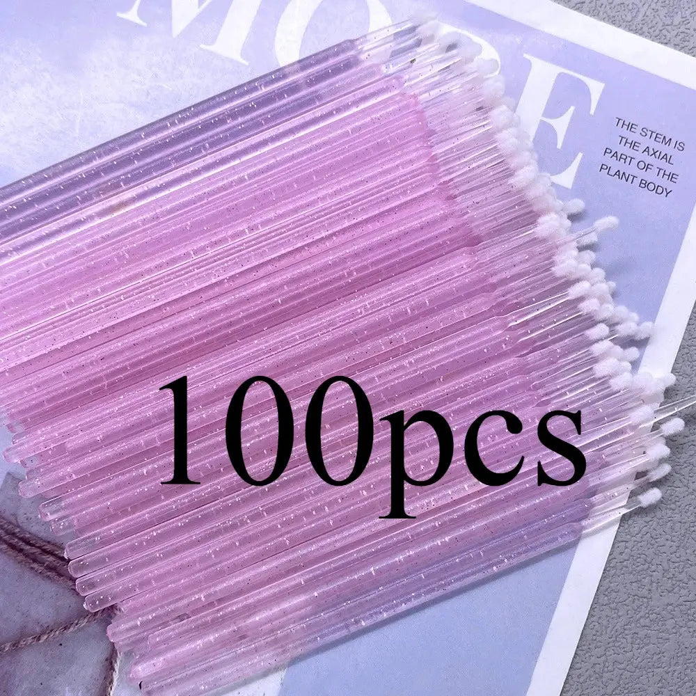 100pcs Micro Brush Crystal Lash Removing Swab Microbrush Mascara Wands Applicator Eyelash Extension Makeup Brushes Tools dylinoshop