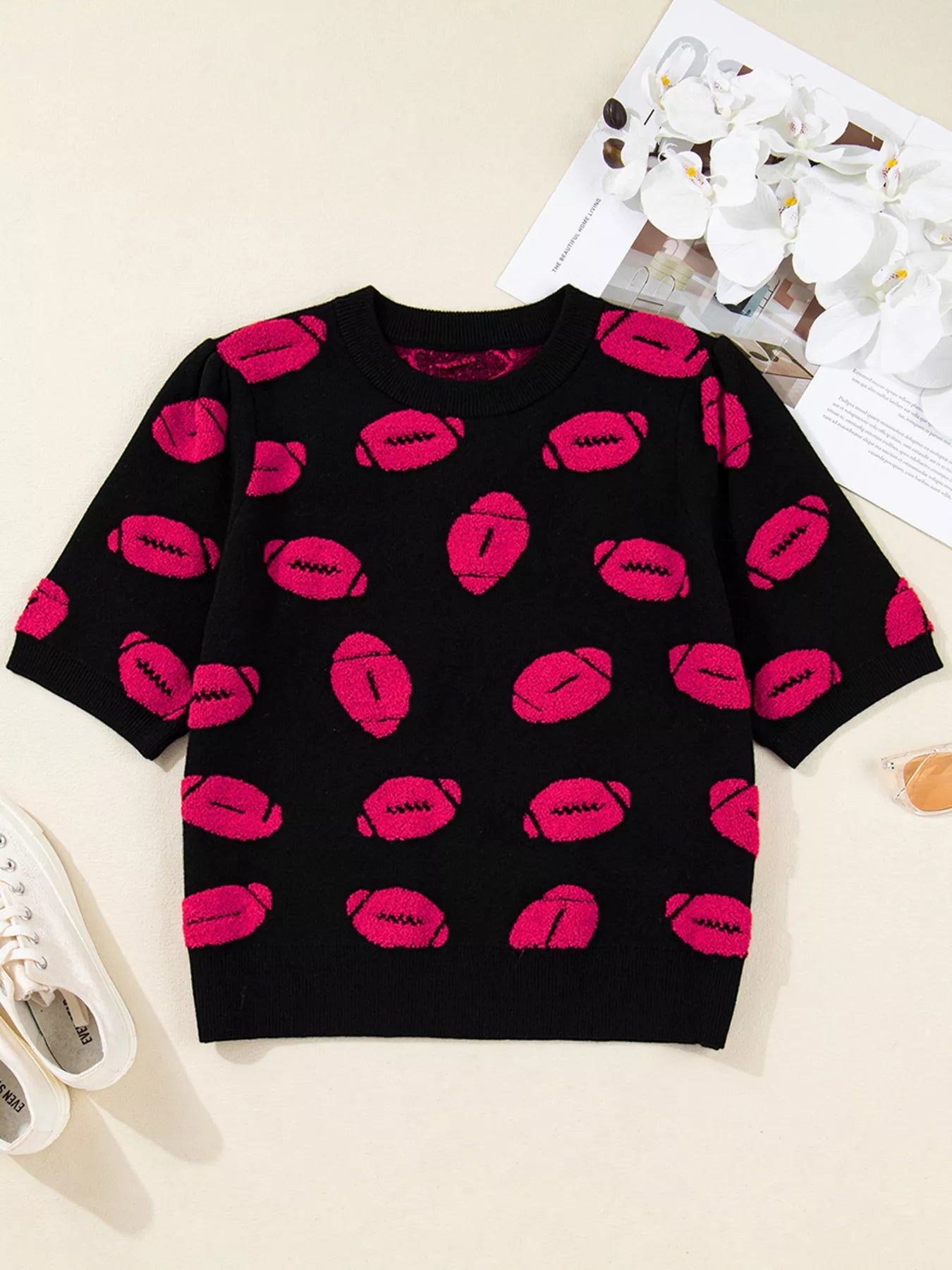 Casual Knit Short Sleeve Sweater 