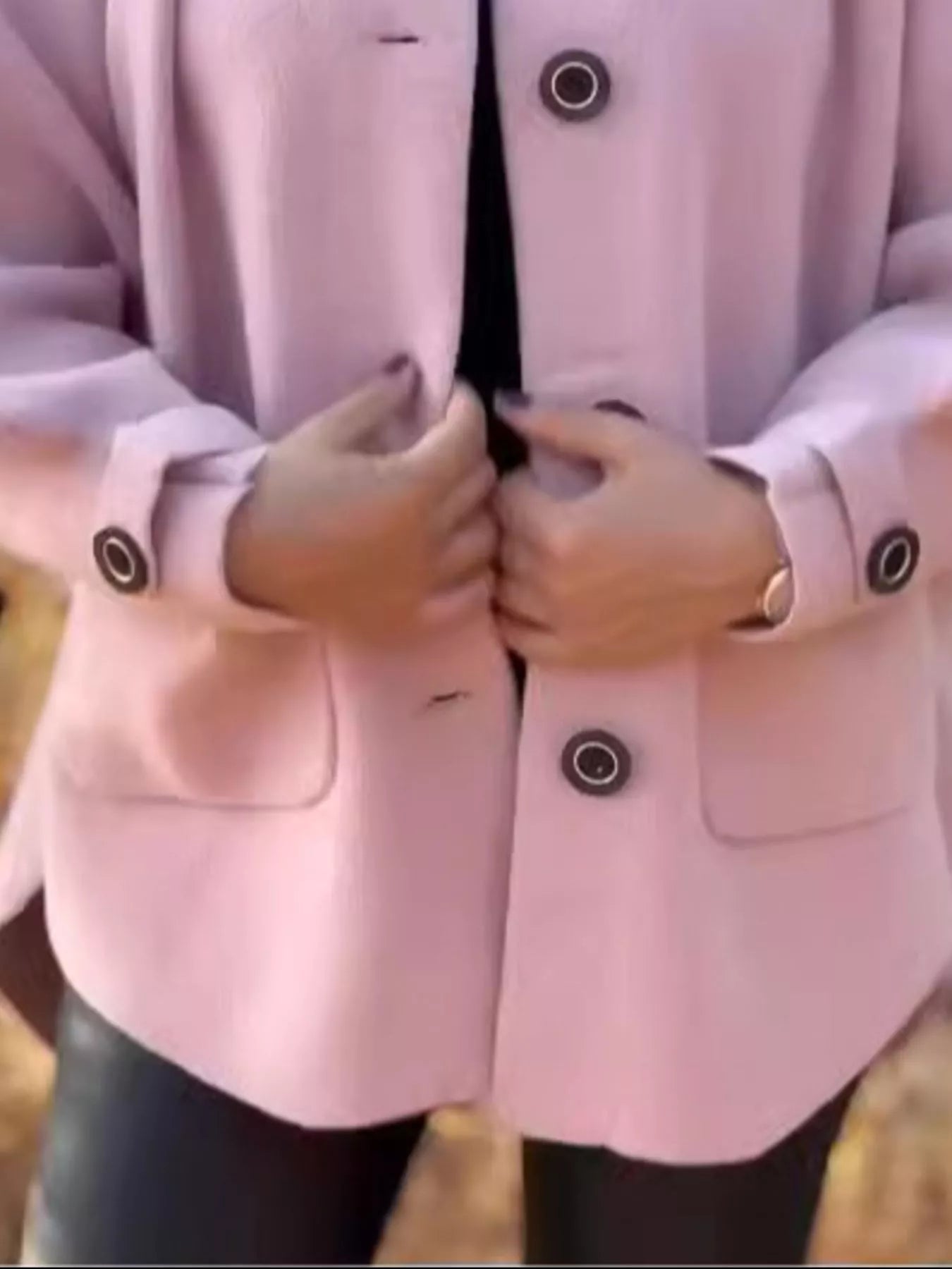 Full Size Button-Front Raglan Sleeve Coat Plus Size 