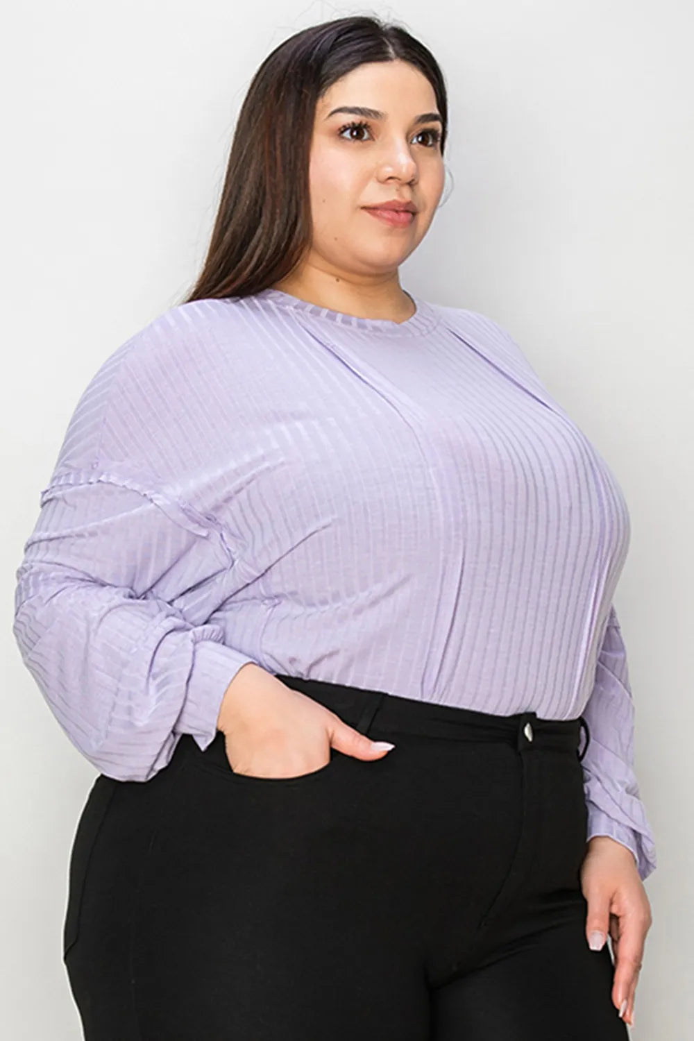 Basic Bae Full Size Ribbed Round Neck Long Sleeve T-Shirt 