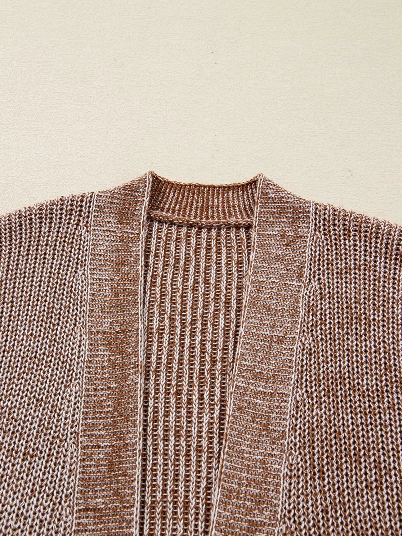 Open Front Dropped Shoulder Cardigan with Pockets 