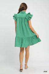 Umgee Flutter Sleeve Tiered Dress 
