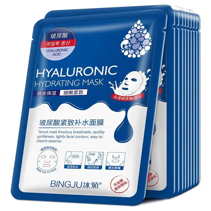Hyaluronic Acid Hydrating Facial Sheet Masks, 10-Pack