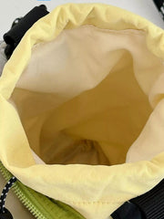 Drawstring Crossbody Bag with Front Pocket 