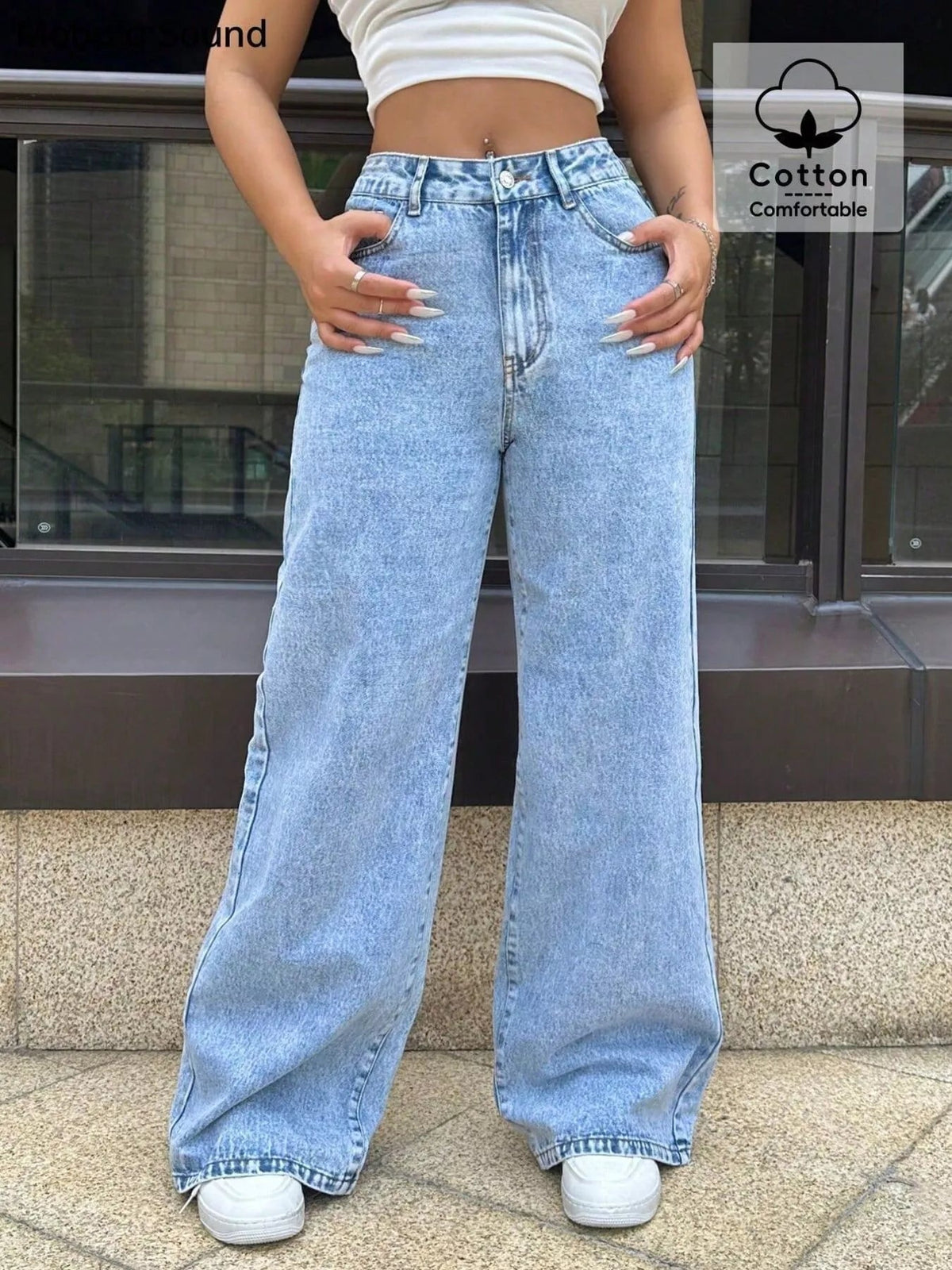Wide Leg Wash Jeans 