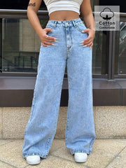 Wide Leg Wash Jeans 
