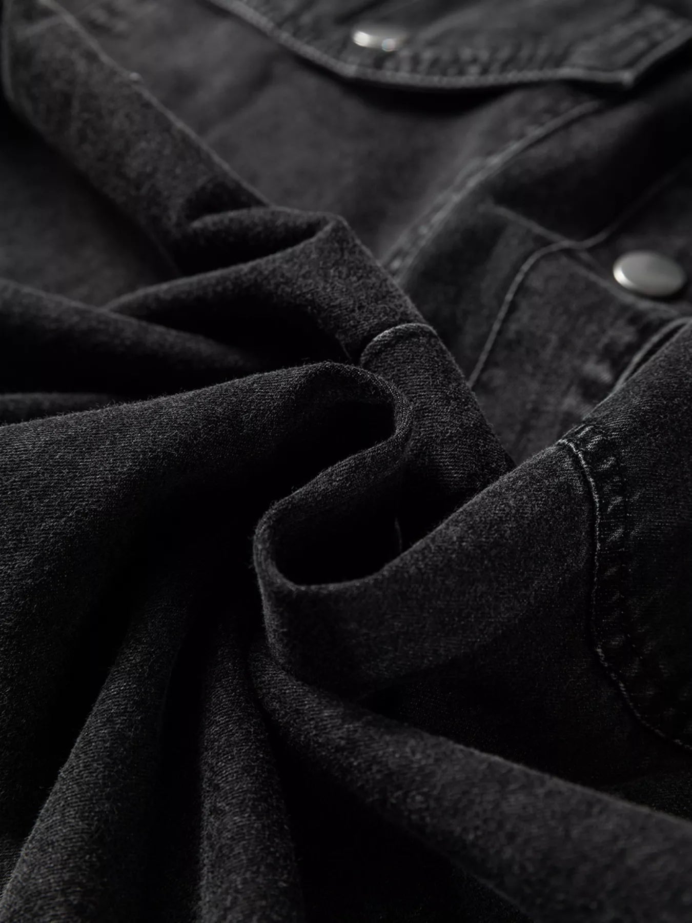 Chest Pocket Raw Hem Denim Loose Shirt Dress 