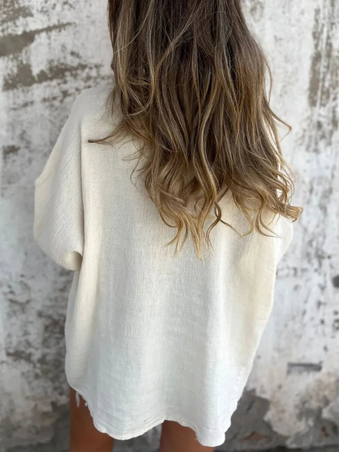 Full Size One Button Long Sleeve Shirt Plus Size 