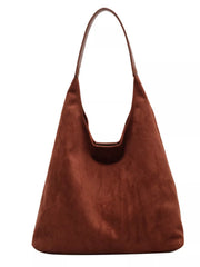Solid Color Casual Suede Handbag 