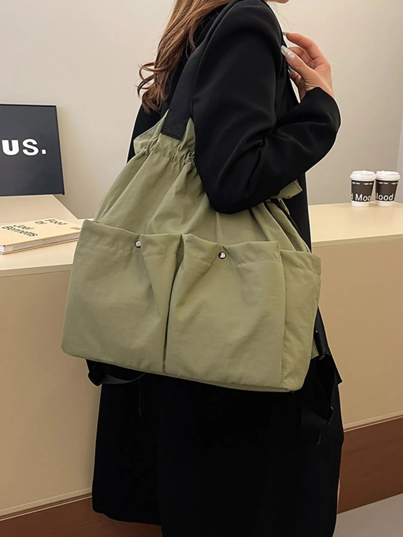 Drawstring Closure Lightweight Backpack Bag 