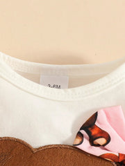 Children's Bear Long Sleeve Dress with Headband 