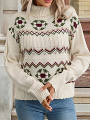 Cable Knit Turtleneck Sweater 