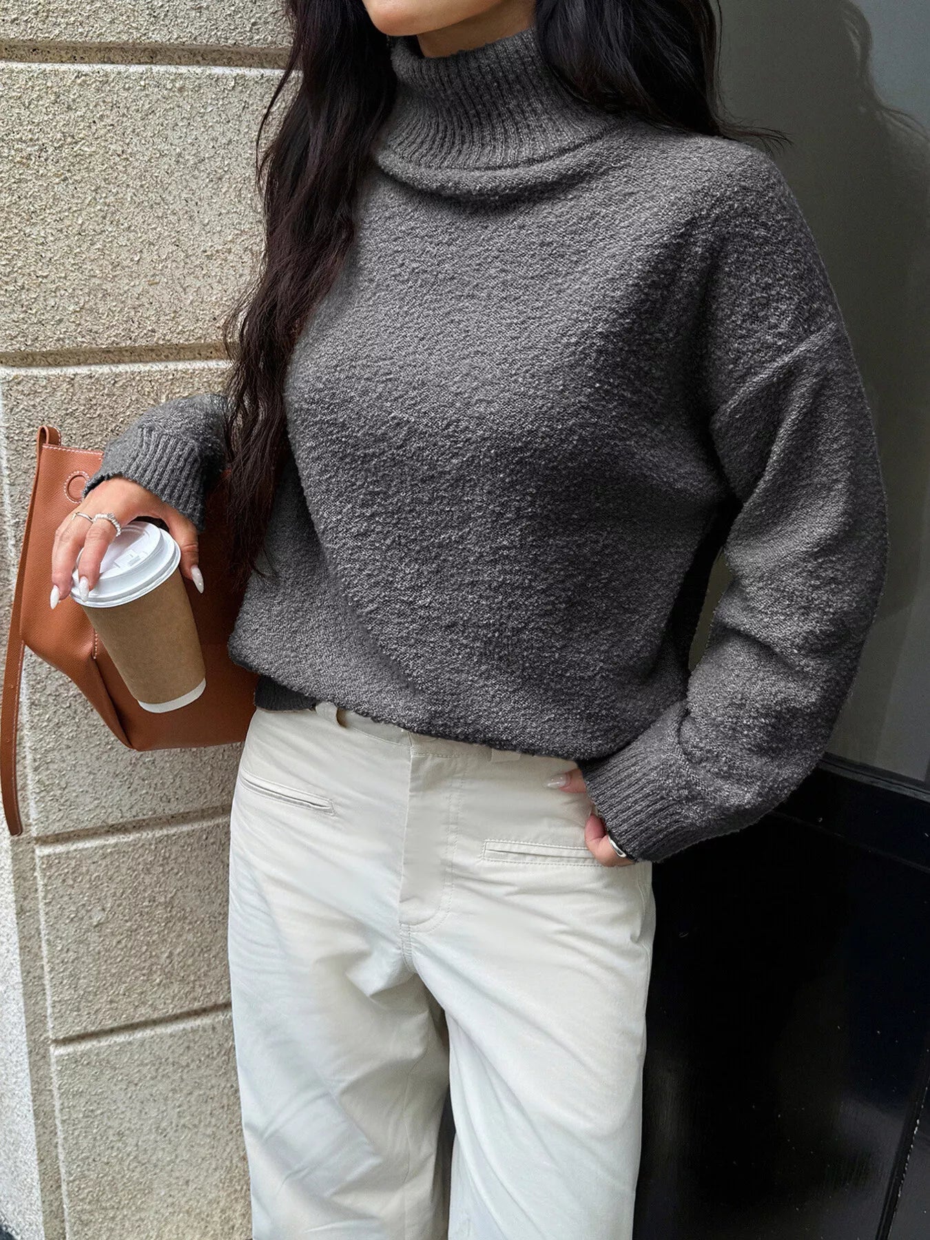 Turtleneck Long Sleeve Sweater 