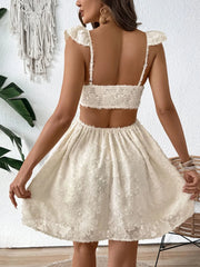Cutout Cap Sleeve Mini Cami Dress 