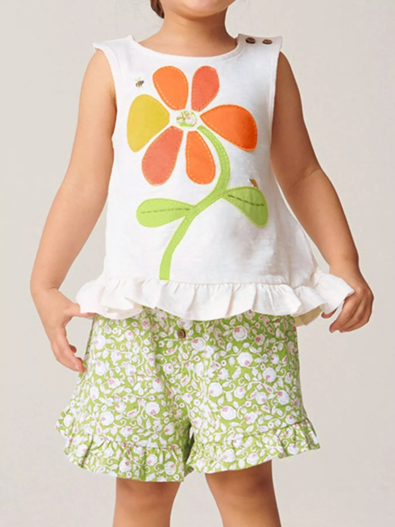 Children's Ruffle Trim Tank and Shots Set 