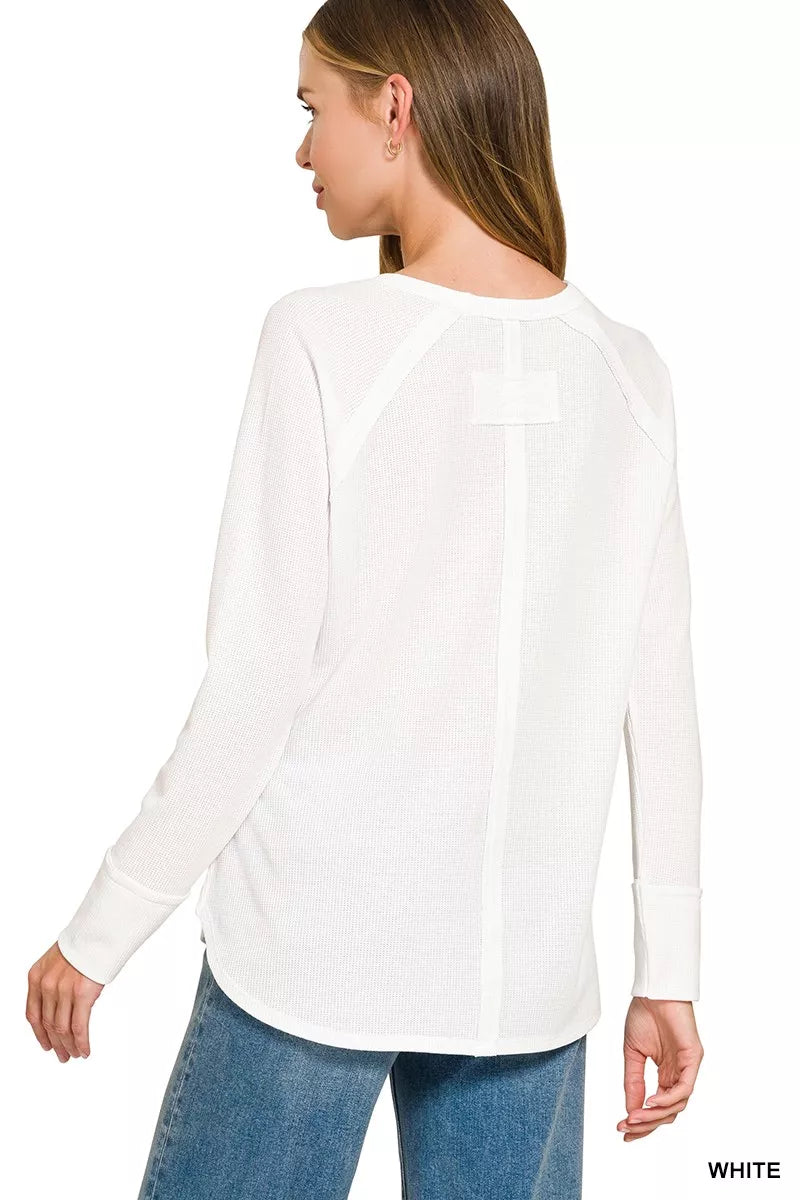 Zenana Baby Waffle Long Sleeve Top 