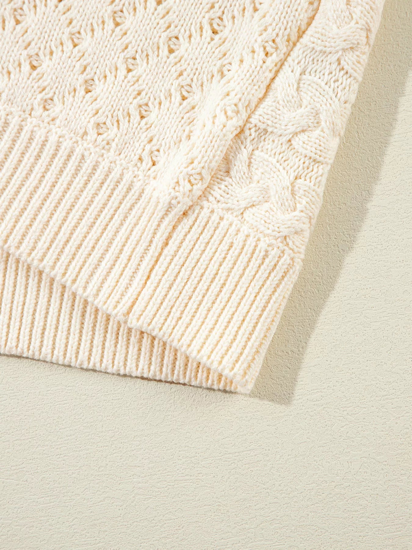 Cable Knit Dolman Sweater Vest 