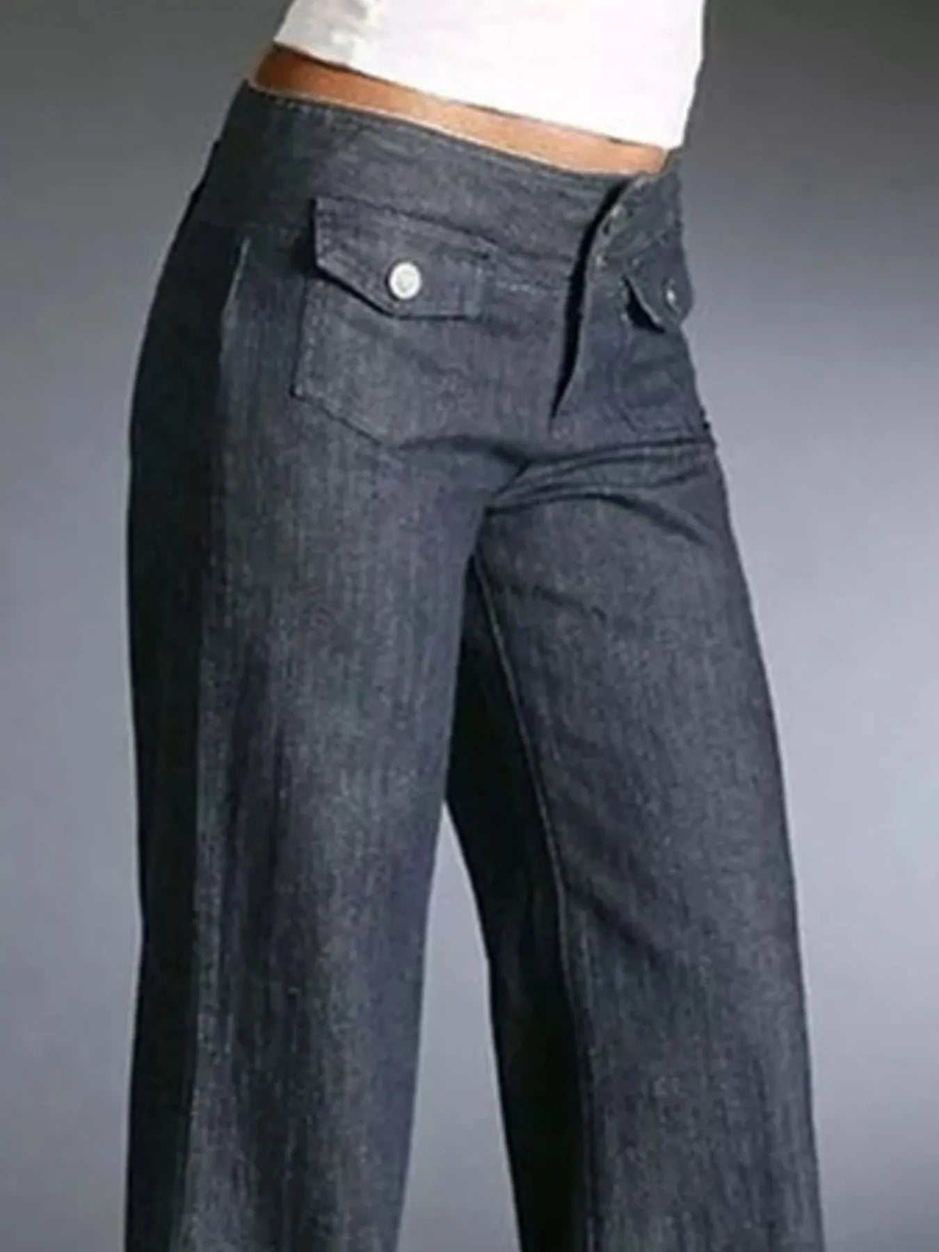 Full Size High-Waisted Wide-Leg Wash Jeans Plus Size 