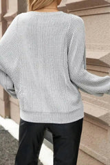Striped Round Neck Long Sleeve Top 