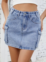 Cargo Denim Skirt 